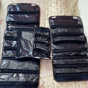 Elegant Black Travel Organizer Set